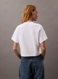 White Cropped Shield Logo T-shirt  Women