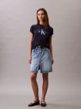 Blue Monogram Logo Tee  Women
