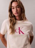 White Monogram Logo Tee  Women