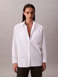 White Relaxed Cotton Poplin Shirt  Women
