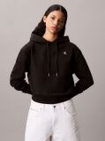 Black Cotton Terry Monogram Hoodie  Women