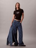 Black Script Logo Graphic Slim T-Shirt  Women