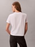 White Script Logo Graphic Slim T-Shirt  Women