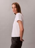 White Script Logo Graphic Slim T-Shirt  Women