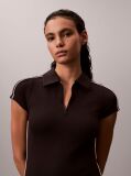 Black Tech Knit Polo Mini Dress  Women