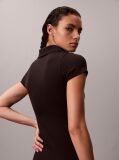 Black Tech Knit Polo Mini Dress  Women