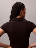 Black Tech Knit Polo Mini Dress  Women