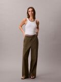 Beige Cotton Poplin Trousers  Women