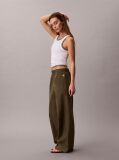 Beige Cotton Poplin Trousers  Women