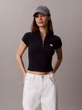 Blue Monologo Patch Rib Zip Top  Women