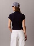 Blue Monologo Patch Rib Zip Top  Women