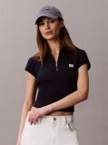 Blue Monologo Patch Rib Zip Top  Women