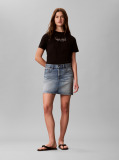 Black Two-Tone Logo Crew Neck T-Shirt  Women