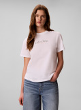 White Two-Tone Logo Crew Neck T-Shirt  Women