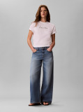 White Two-Tone Logo Crew Neck T-Shirt  Women