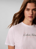 White Two-Tone Logo Crew Neck T-Shirt  Women