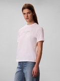 White Two-Tone Logo Crew Neck T-Shirt  Women
