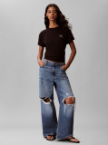 Black Monologo Boxy T-Shirt  Women
