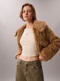 Brown Faux Shearling Teddy Jacket  Women