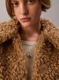 Brown Faux Shearling Teddy Jacket  Women