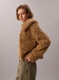 Brown Faux Shearling Teddy Jacket  Women
