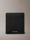 Black Embossed Logo Trifold Wallet and Card Holder  Men
