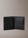 Black Embossed Logo Trifold Wallet and Card Holder  Men