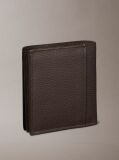 Brown Embossed Logo Trifold Wallet and Card Holder  Men