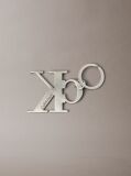 Black Monogram Logo Key Fob  Men