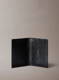 Black Embossed Logo Bifold Wallet with Coin Pouch  Men