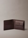 Brown Embossed Logo Bifold Wallet with Coin Pouch  Men
