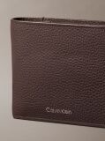Brown Embossed Logo Bifold Wallet with Coin Pouch  Men