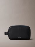 Black Signature Logo Wash Bag  Men