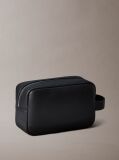 Black Signature Logo Wash Bag  Men