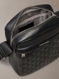 Black Embossed Allover Monogram Reporter Bag  Men