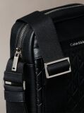 Black Embossed Allover Monogram Reporter Bag  Men