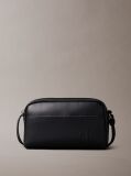 Black Embossed Monogram Logo Camera Bag  Men