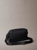Black Embossed Monogram Logo Camera Bag  Men