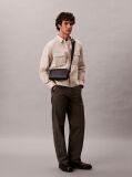 Black Embossed Monogram Logo Camera Bag  Men