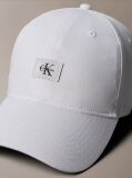 White Monogram Woven Patch Cap  Men