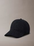 Black Corduroy Logo Embroidery Cap  Men