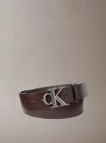 Brown Full Grain Leather Logo Belt  Men
