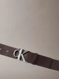 Brown Full Grain Leather Logo Belt  Men