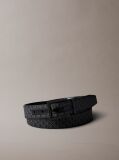 Black Reversible Emblem Logo Belt  Men