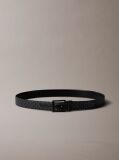 Black Reversible Emblem Logo Belt  Men