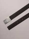 Brown Monogram Plaque Pebble Grain Leather Belt  Men