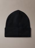 Black Signature Logo Beanie  Men
