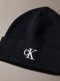 Black Signature Logo Beanie  Men