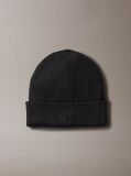Black Signature Logo Beanie  Men