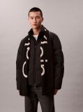 Black Wool Cashmere Blend Scarf  Men